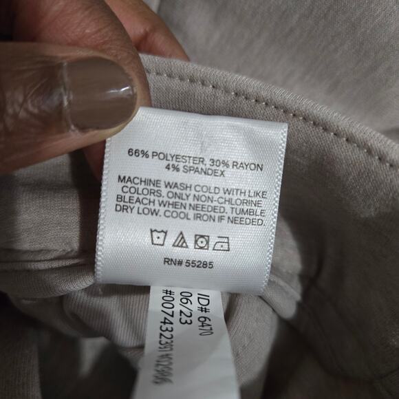 Express Stylist High Rise Pleated Wide Leg Trouser Beige Knit Cuffed Pant 2 Long - Picture 15 of 15